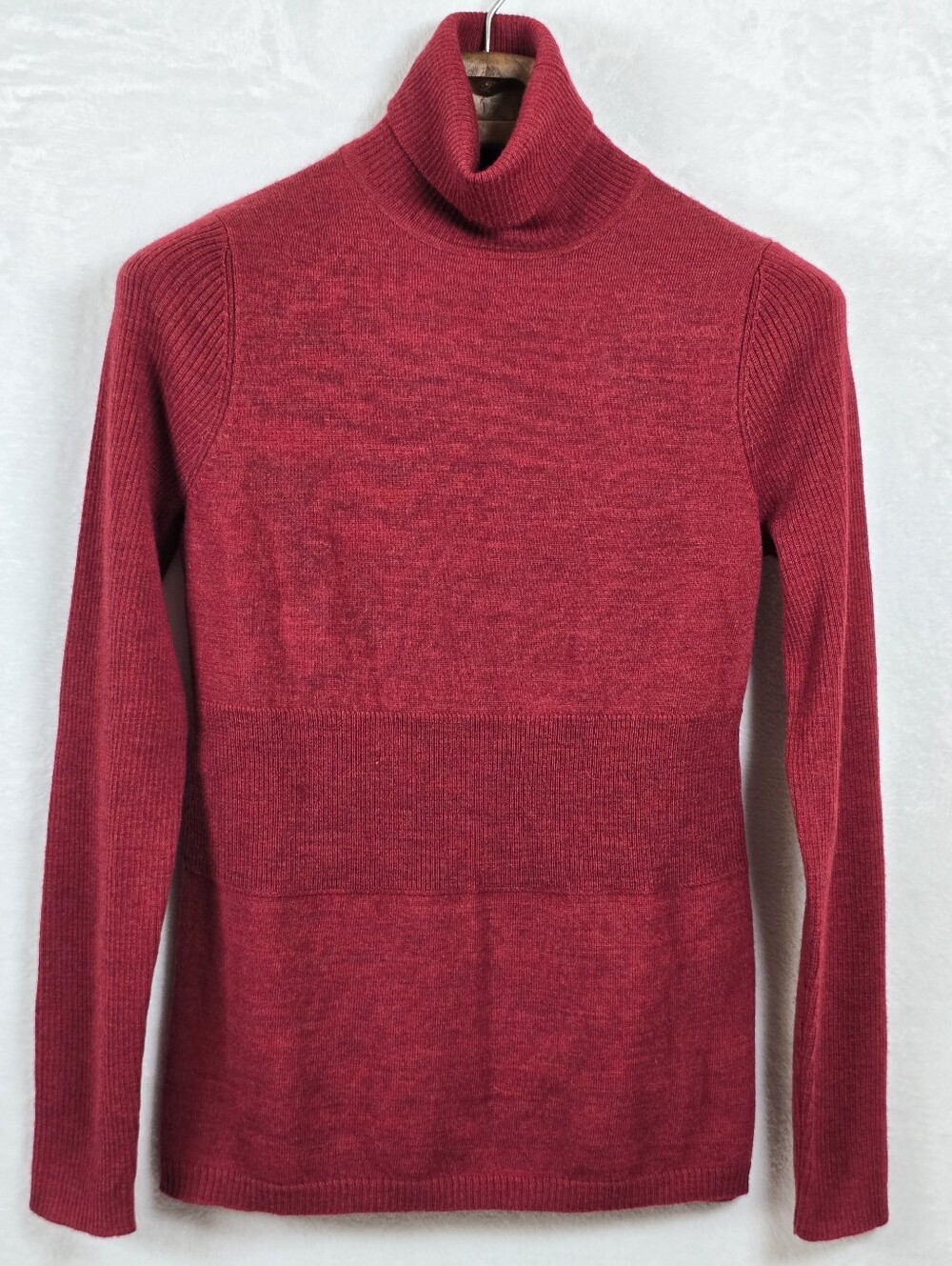Fenn Wright Manson 100% Italian Merino Wool Turtleneck Sweater Burgundy Red Sz.M